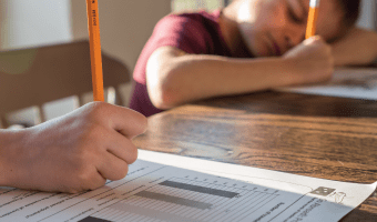 Image of a child taking a quiz