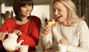 ladies eating cake