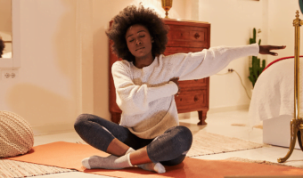 Image of woman in basic yoga pose