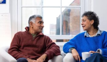 Image of two clients talking