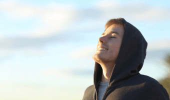 Image of a young person being mindful in the outdoors
