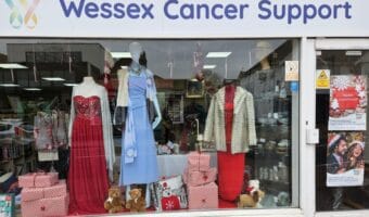 Image of Chandler's Ford charity shop at Chrismas