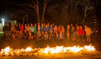 Image of multiple people who participated in Firewalk