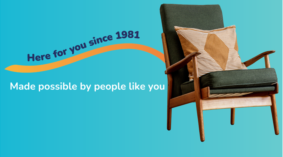 Armchair on a blue background